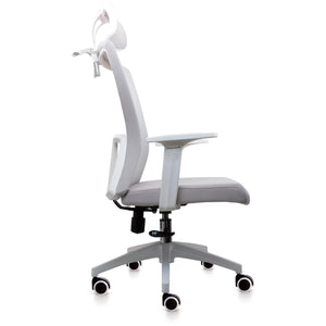 FANTECH OC-A258 OFFICE WITH HEADREST WHITE CHAIR-CHAIR-Makotek Computers