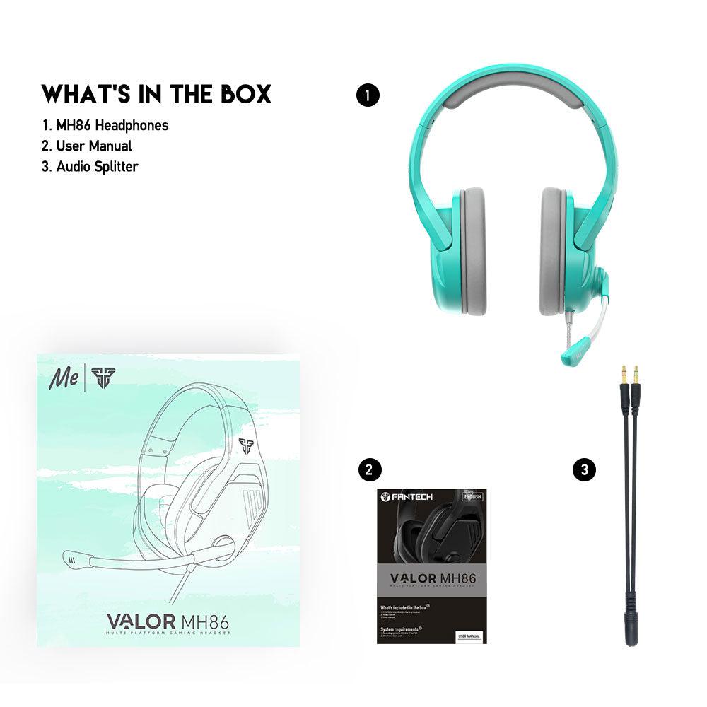 FANTECH VALOR MH86 NOISE CANCELLING MINT VALOR (3.5MM/USB) HEADSET-HEADSET-Makotek Computers