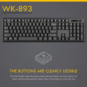 FANTECH WK893 2 IN 1 SET WIRELESS KEYBOARD AND MOUSE-KEYBOARD-Makotek Computers