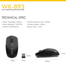 Load image into Gallery viewer, FANTECH WK893 2 IN 1 SET WIRELESS KEYBOARD AND MOUSE-KEYBOARD-Makotek Computers

