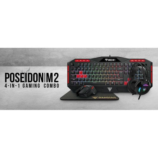 GAMDIAS POSEIDON M2 4-in1 COMBO KEYBOARD MOUSE HEADSET-Keyboard-Makotek Computers