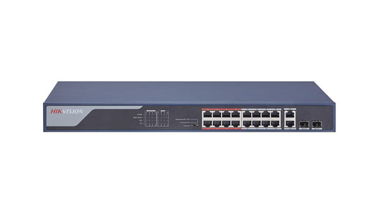 HIKVISION DS-3E0318P-E(B) 16-PORT 100 MBPS UNMANAGED POE SWITCH-SWITCH-Makotek Computers