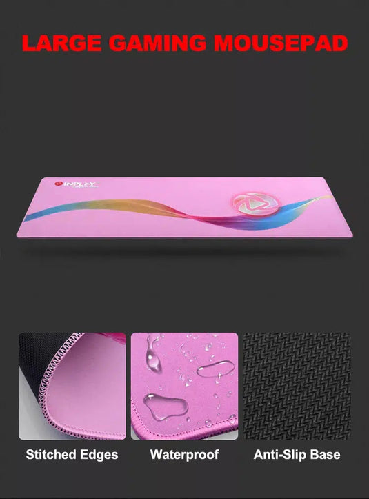 INPLAY EXTENDED 800X300MM (PINK) MOUSEPAD-MOUSEPAD-Makotek Computers