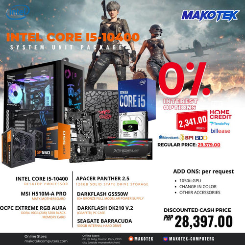 INTEL CORE I5-10400 SYSTEM UNIT PACKAGE-Makotek Computers