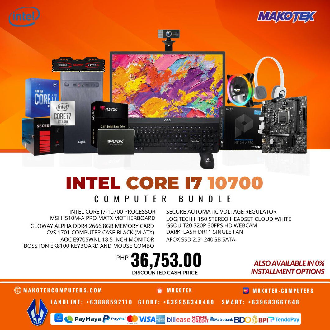 INTEL CORE I7 10700 PC BUNDLE PROMO PACKAGE-Makotek Computers