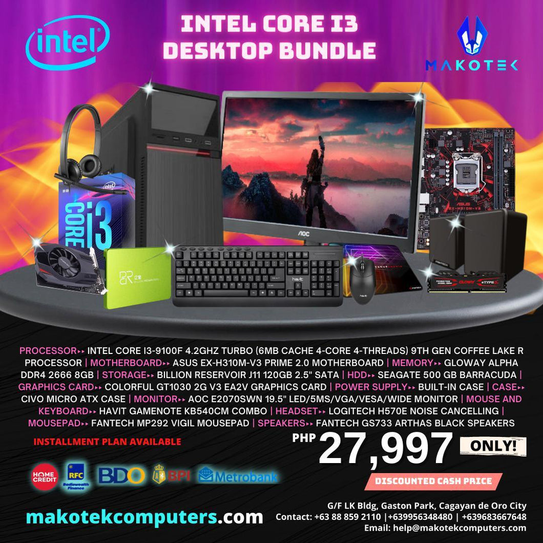 INTEL I3 WORKSTATION/GAMING BUNDLE (NEW PACKAGE)-Makotek Computers