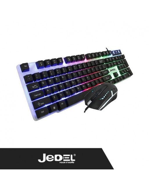 JEDEL GK100 WITH BACKLIGHT COMBO GAMING KEYBOARD + MOUSE-Keyboard-Makotek Computers