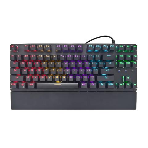 JEDEL KL87 TKL RGB WITH WRISTPAD (BLUE SWITCH) MECHANICAL GAMING KEYBOARD-Keyboard-Makotek Computers