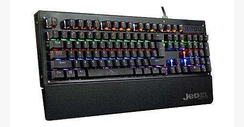 JEDEL KL90 RGB MECHANICAL GAMING KEYBOARD W/ WRISTPAD USB (BLUE SWITCH)-Keyboard-Makotek Computers