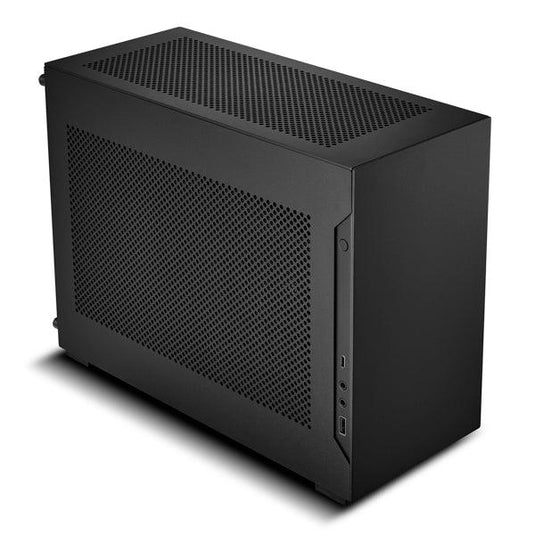 LIAN LI A4H2O ANODIZED BLACK MINI ITX CASE, ALUMINIUM MESH PANELS PC CASE-PC CASE-Makotek Computers