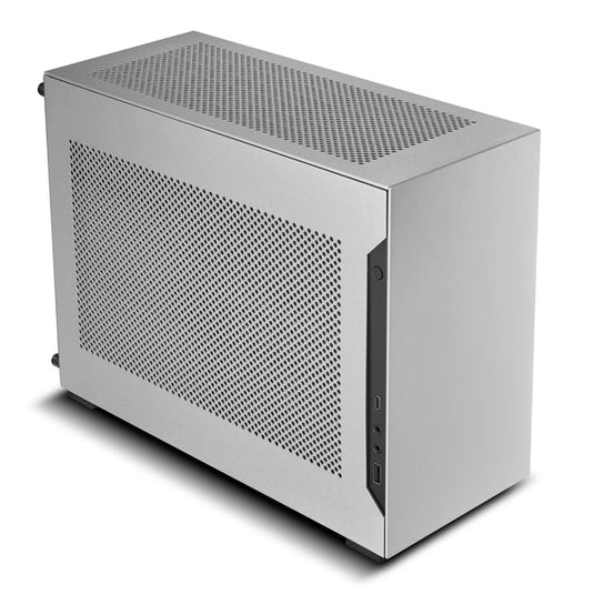 LIAN LI A4H2OX4 A4H2O ANODIZED SILVER MINI ITX CASE, ALUMINIUM MESH PANELS PC CASE-PC CASE-Makotek Computers