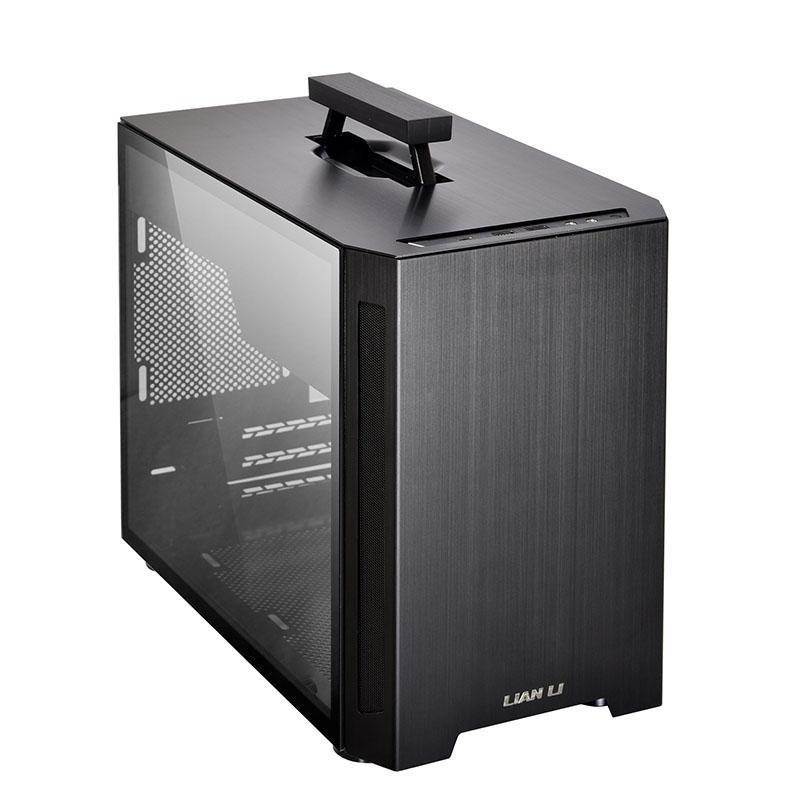 LIAN LI TU150 ALUMINIUM TEMPERED GLASS ITX CASE -BLACK COLOR -TU150WX PC CASE-PC CASE-Makotek Computers