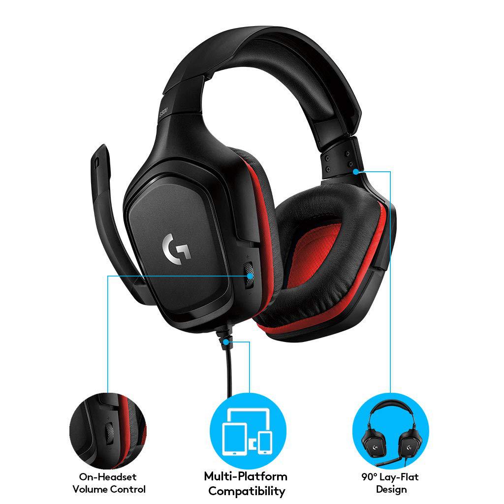 LOGITECH G331 STEREO GAMING HEADSET | 50MM DRIVERS | 6MM FLIP TO MUTE MIC | MULTI-PLATFORM COMPATIBILITY-HEADSET-Makotek Computers