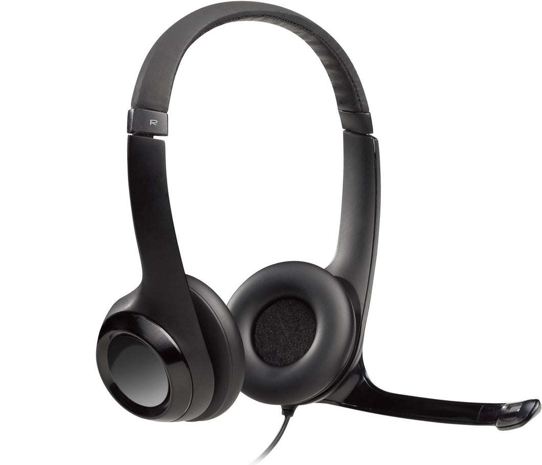 LOGITECH H390 WIRED HEADSET, STEREO HEADPHONES WITH NOISE-CANCELLING MICROPHONE, USB, IN-LINE CONTROLS, PC/MAC/LAPTOP - BLACK-HEADSET-Makotek Computers