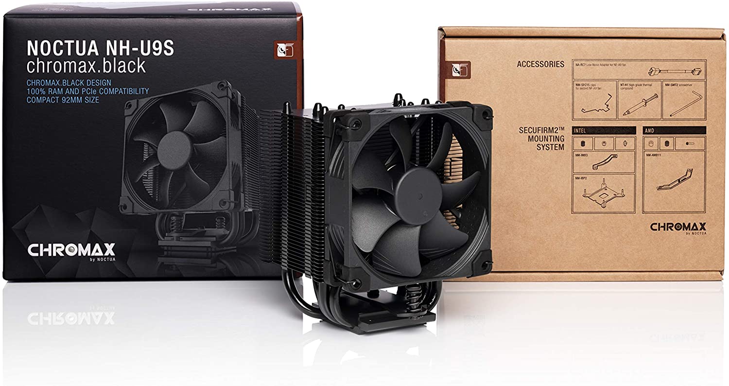 NOCTUA NH-U9S CH.BK CHROMAX BLACK 92MM SINGLE-TOWER CPU COOLER-CPU COOLER-Makotek Computers
