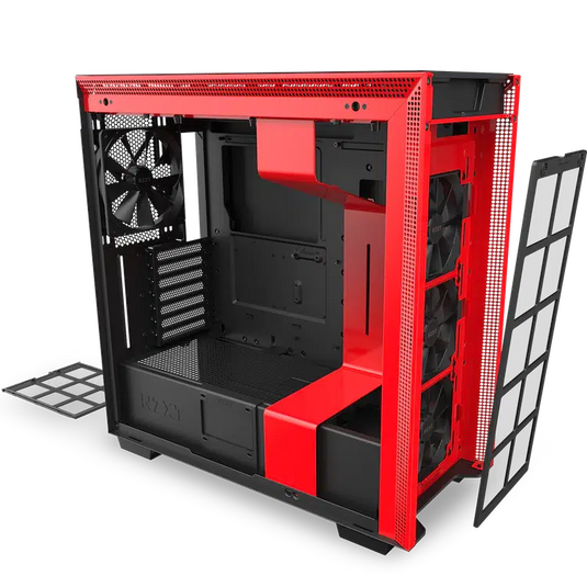 NZXT H710 CA-H710B-BR BLACK/RED MID TOWER TEMPERED GLASS CASE-PC CASE-Makotek Computers
