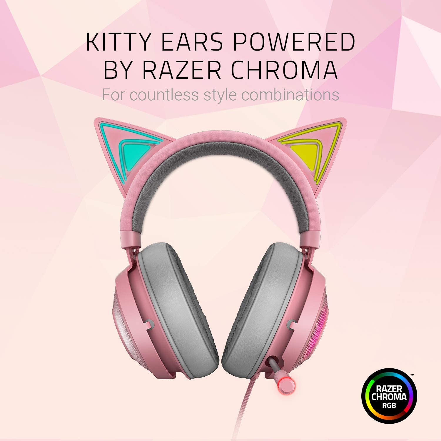 RAZER KRAKEN KITTY CHROMA QUARTZ USB GAMING HEADSET-HEADSET-Makotek Computers