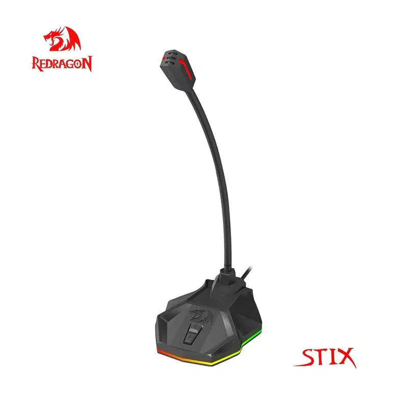 REDRAGON GM99 STIX OMNIDIRECTIONAL | 2 KEY FUNCTION | RGB USB MICROPHONE-MICROPHONE-Makotek Computers