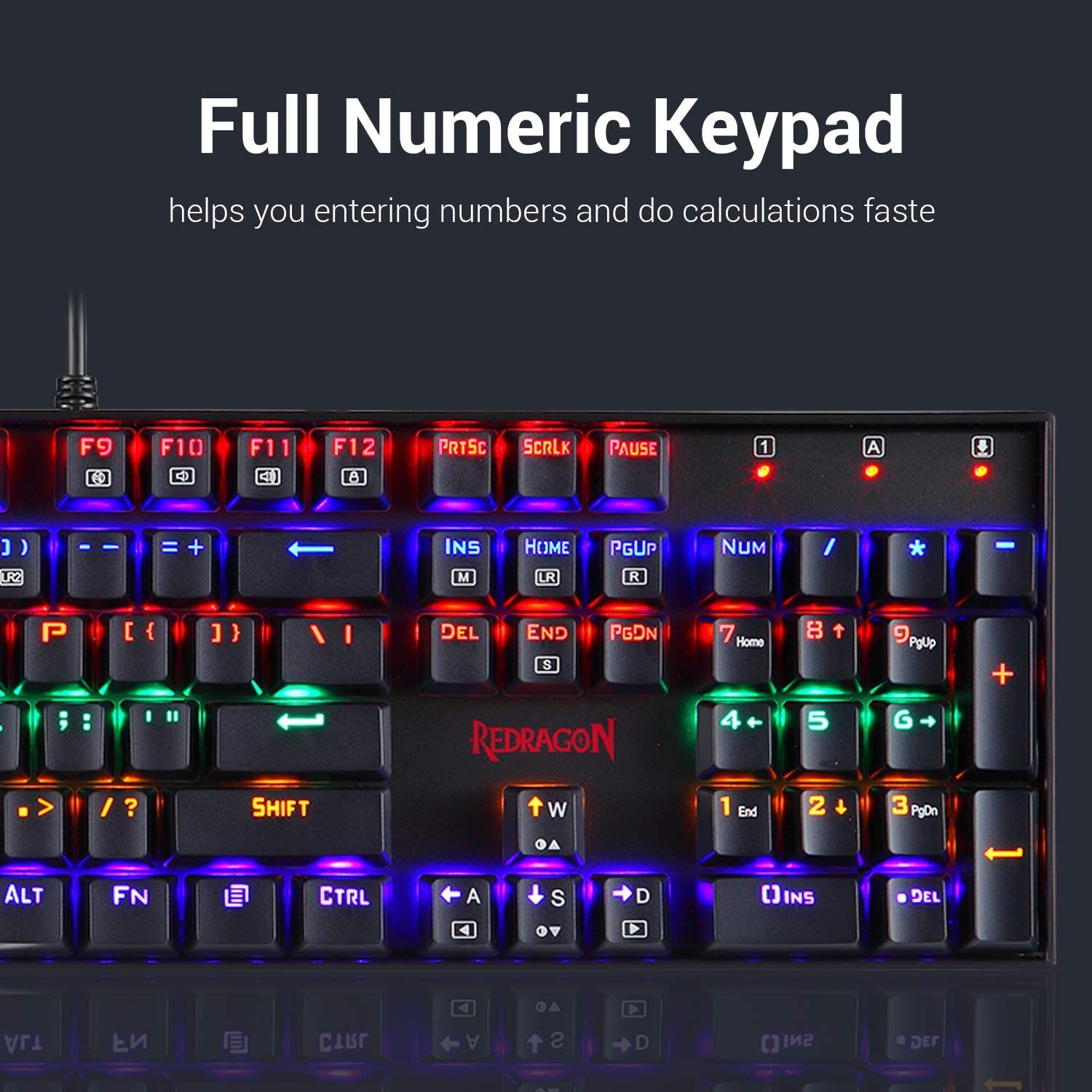 REDRAGON K551RGB-1 V2 MITRA RGB MECHANICAL GAMING KEYBOARD-Keyboard-Makotek Computers