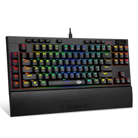 REDRAGON K588RGB BROADSWORD BLACK BLUE-SWITCH MECHANICAL KEYBOARD-Keyboard-Makotek Computers