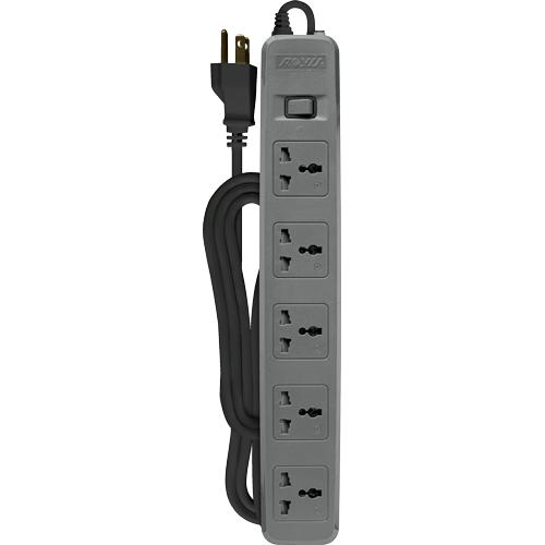ROYU REDEC 605/G 5 OUTLETS WITH ONE MASTER SWITCH (SURGE PROTECTION/2 METERS) POWER EXTENSION CORD-ADAPTER-Makotek Computers
