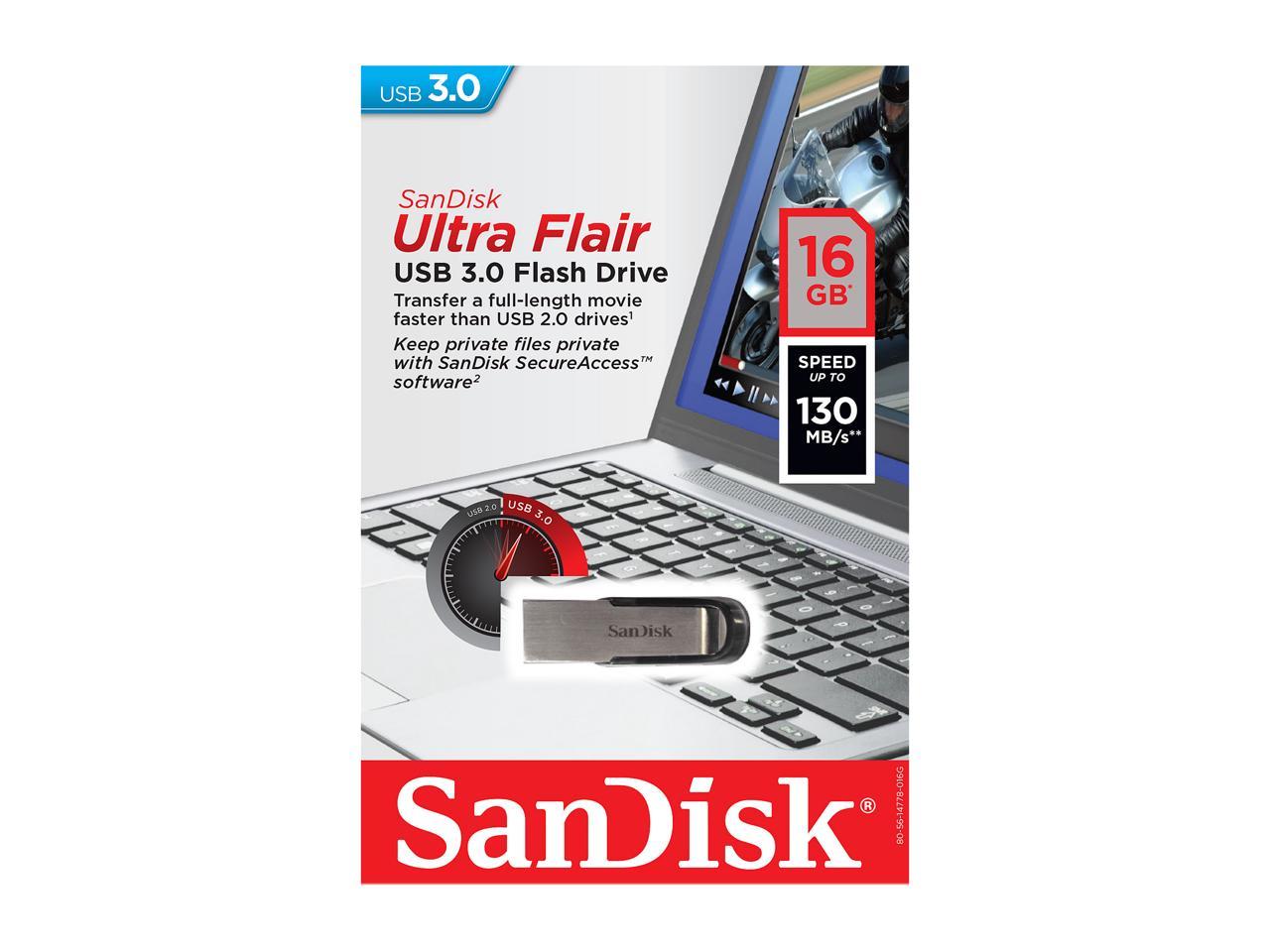 SANDISK CRUZER ULTRA FLAIR 3.0 16GB USB FLASH DRIVE-Flash Drive-Makotek Computers