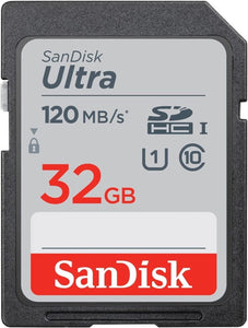 SANDISK (SDSDUN4-032G-GN6IN) 32GB ULTRA SDHC, C10, UHS-I, 120MB/S R, 4X6 SD MEMORY CARD-SD CARD-Makotek Computers