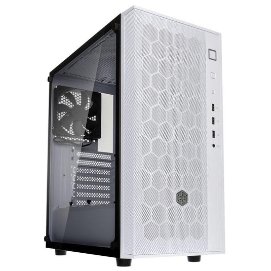 SILVERSTONE FARA R1 WHITE ATX MID TOWER CASE TEMPERED GLASS WINDOW PC CASE-PC CASE-Makotek Computers