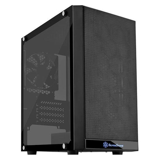 SILVERSTONE PRECISION 15 BLACK MICRO-ATX CASE WITH TEMPERED GLASS WINDOW-PC CASE-Makotek Computers