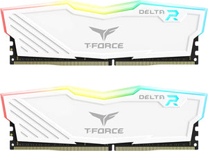 TEAMGROUP T-FORCE DELTA RGB DDR4 3600MHZ 16GB (8x2) WHITE MEMORY CARD-MEMORY-Makotek Computers