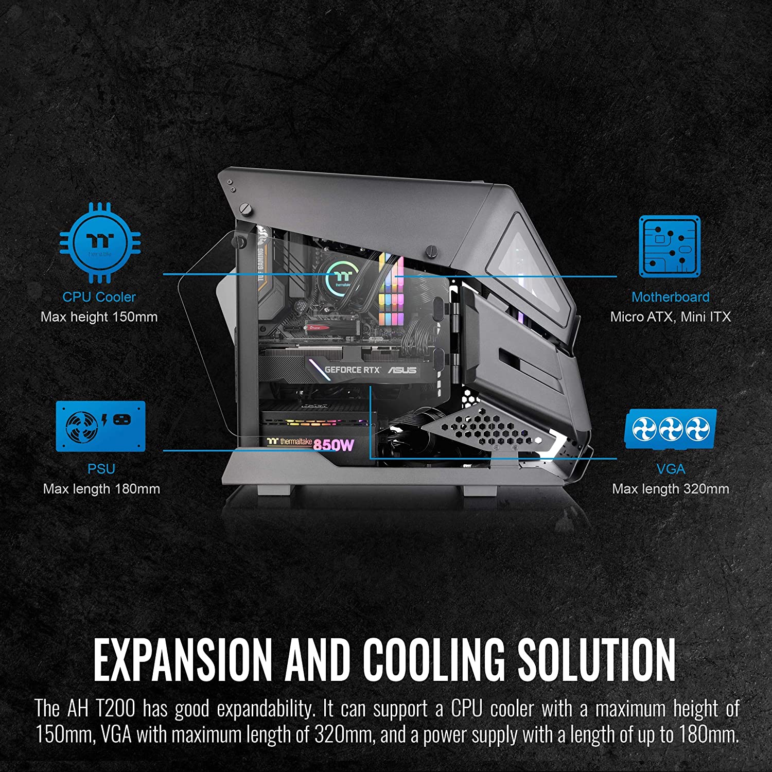 thermaltake AH T200 ブラック PCケース ThermaltakeThermaltake AH T200 Micro Chassis Thermaltake