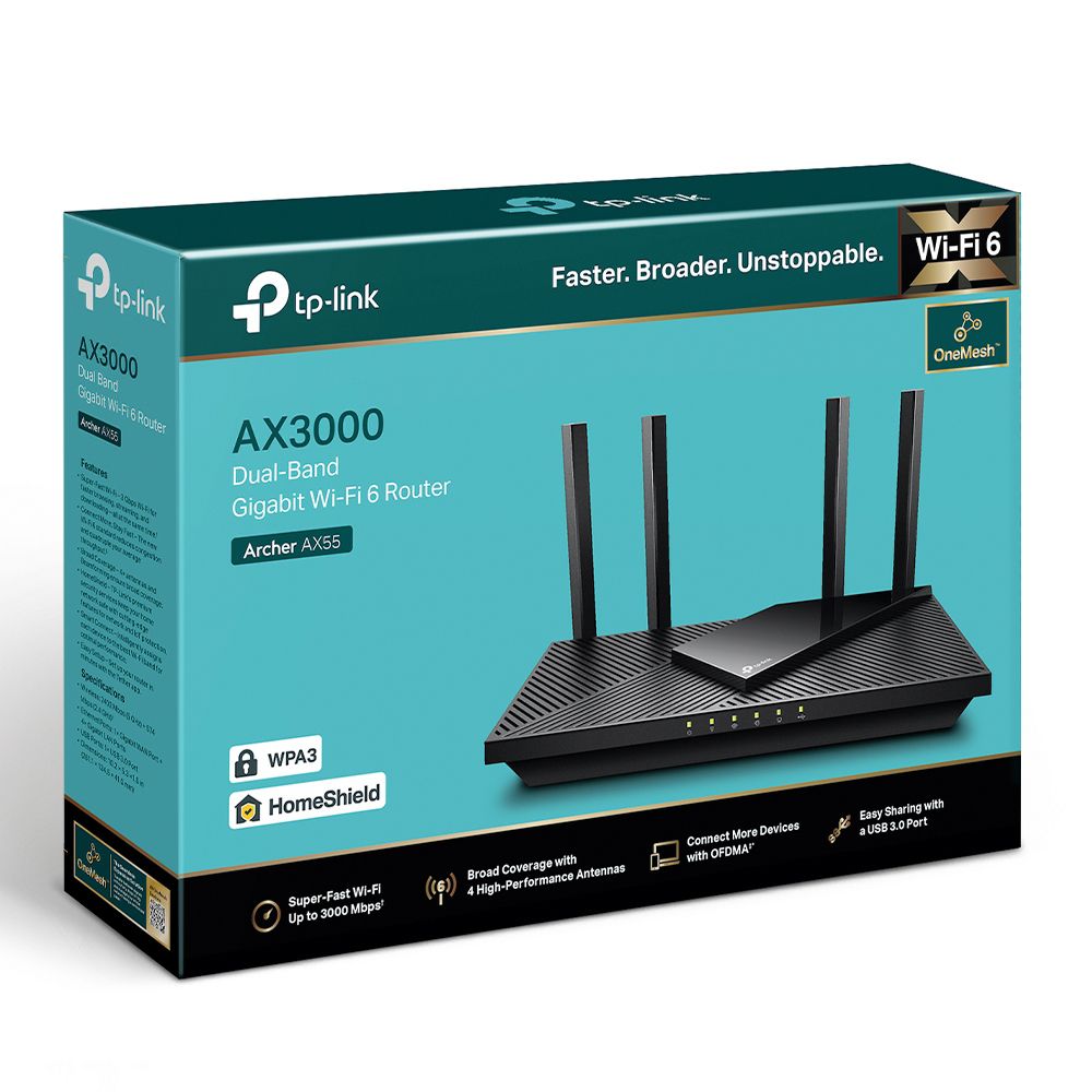 TP-LINK ARCHER AX55 AX3000 DUAL BAND GIGABIT WI-FI 6 ROUTER-ROUTER-Makotek Computers