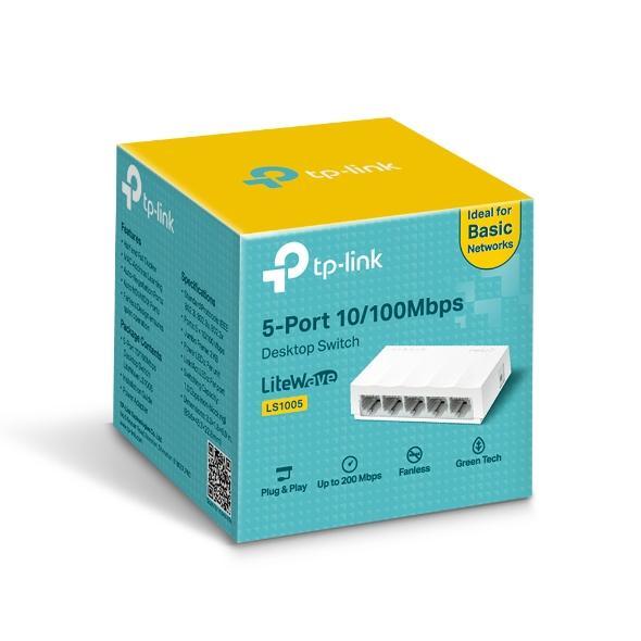 TP-LINK LS1005 LITEWAVE 5-PORT 10/100 MBPS DESKTOP SWITCH-SWITCH-Makotek Computers