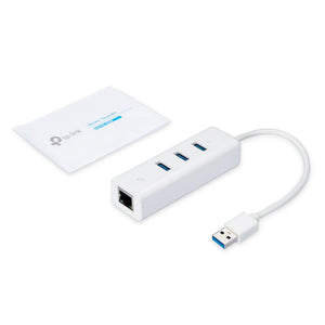 TP-LINK UE330 USB 3.0 3-PORT HUB & GIGABIT ETHERNET ADAPTER 2 IN 1 USB ADAPTER-ADAPTER-Makotek Computers
