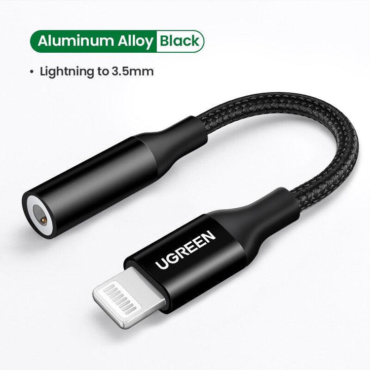 UGREEN LIGHTNING TO 3.5MM | US211/70860 | 0.1M |BLACK | MFi CERTIFIED ...