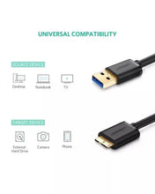 Load image into Gallery viewer, UGREEN US130/10840 USB 3.0 A MALE TO MICRO B MALE 0.5M CABLE-CABLE-Makotek Computers
