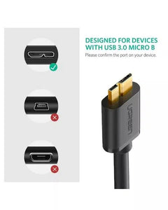 UGREEN US130/10840 USB 3.0 A MALE TO MICRO B MALE 0.5M CABLE-CABLE-Makotek Computers