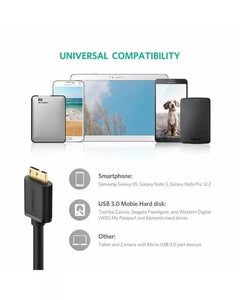 UGREEN US130/10840 USB 3.0 A MALE TO MICRO B MALE 0.5M CABLE-CABLE-Makotek Computers