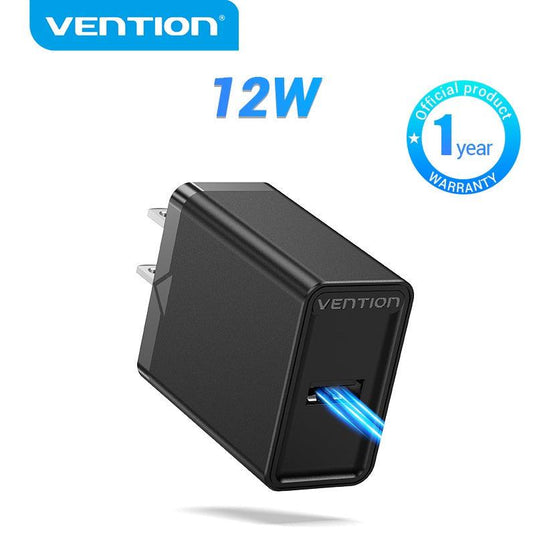 VENTION 1-PORT USB WALL CHARGER (12W) US-PLUG-ACCESSORIES-Makotek Computers