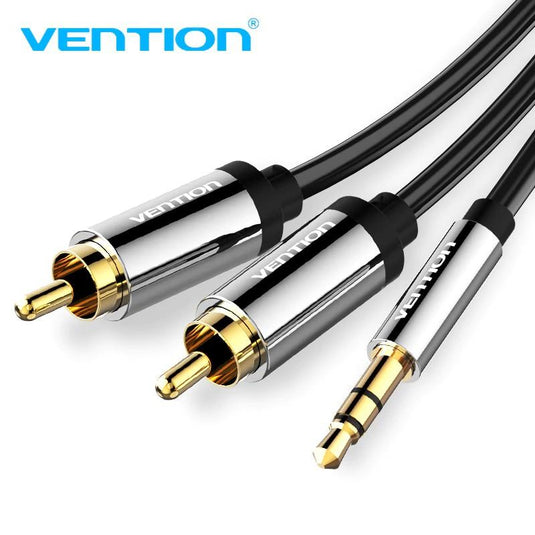 VENTION AUDIO CABLE 1M | 3.5MM MALE TO RCA 2*MALE-CABLE-Makotek Computers