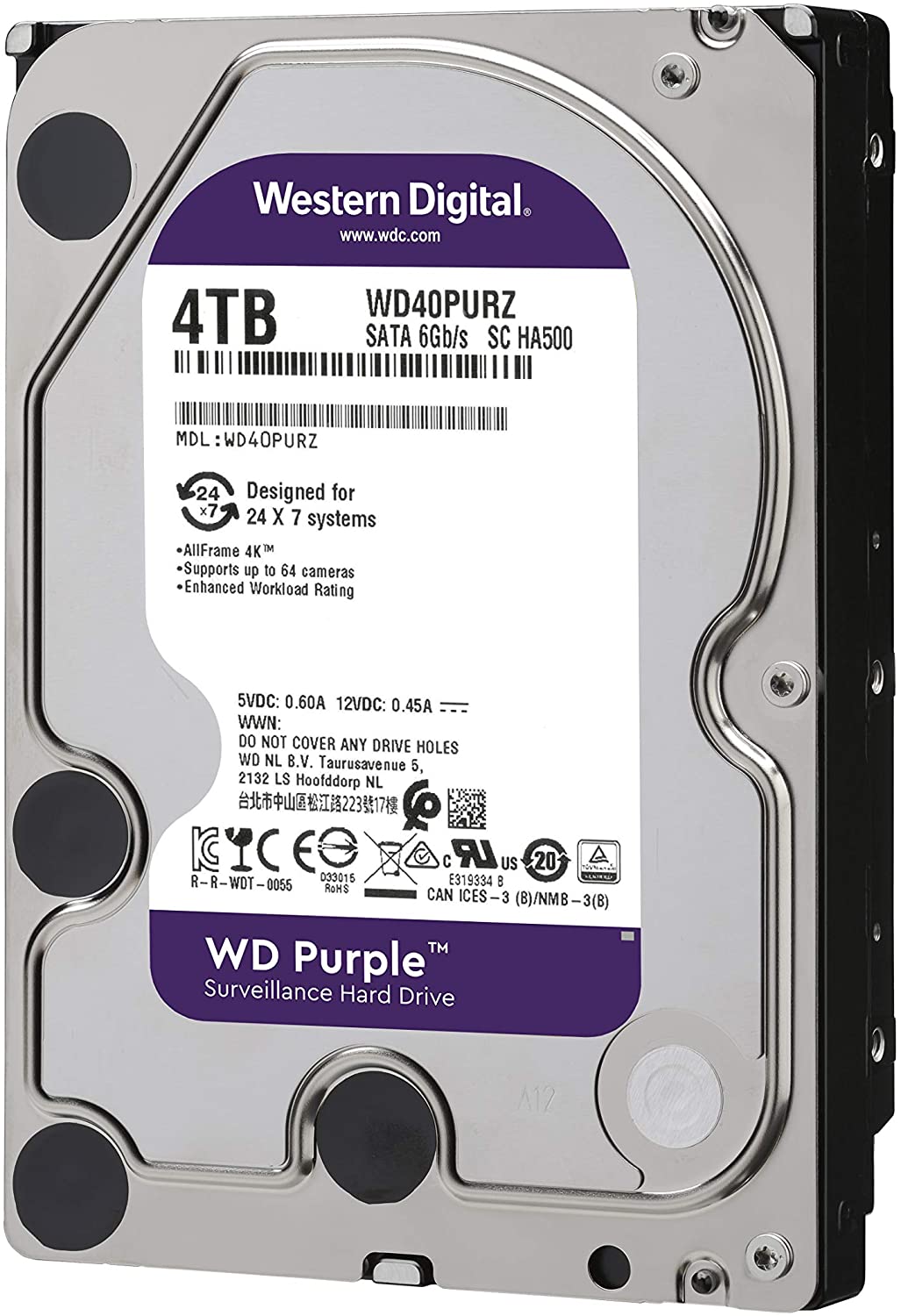WD40PURX 4TB PURPLE 6052h 良品 Amazon.com: WD Purple 4TB Surveillance Hard Disk Drive